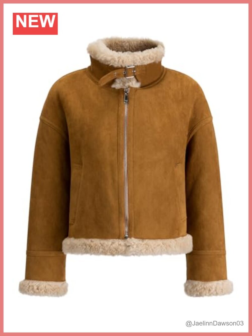 Faux Leather Bomber Jacket Warm Aviator Coat Zip Closure Medium Weight